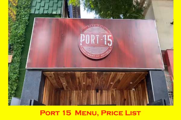 Port 15 Menu and Price KolKata Salt Lake