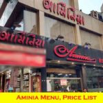 Aminia Menu and price