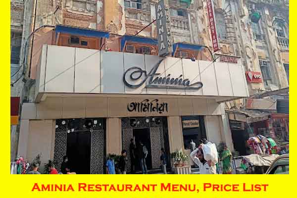 Aminia Restaurant Menu and price